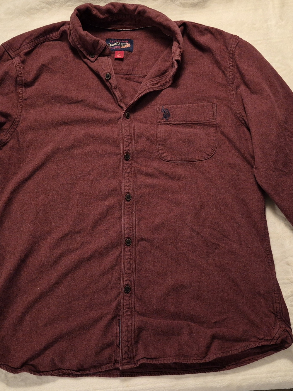 Polo by Ralph Lauren Men's Maroon Long-Sleeve Button-Down Shirt